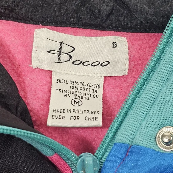 Bocoo Vintage 90s Women's Half Zip Windbreaker Sweater/Jacket Sz M Pullover - Picture 9 of 9
